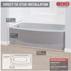 Delta Classic 400 18 In. H X 30 In. W X 60 In. L White Bathtub -ACE Shop ef1536e6 e3d4 4140 b5c7 508f1b2a9725