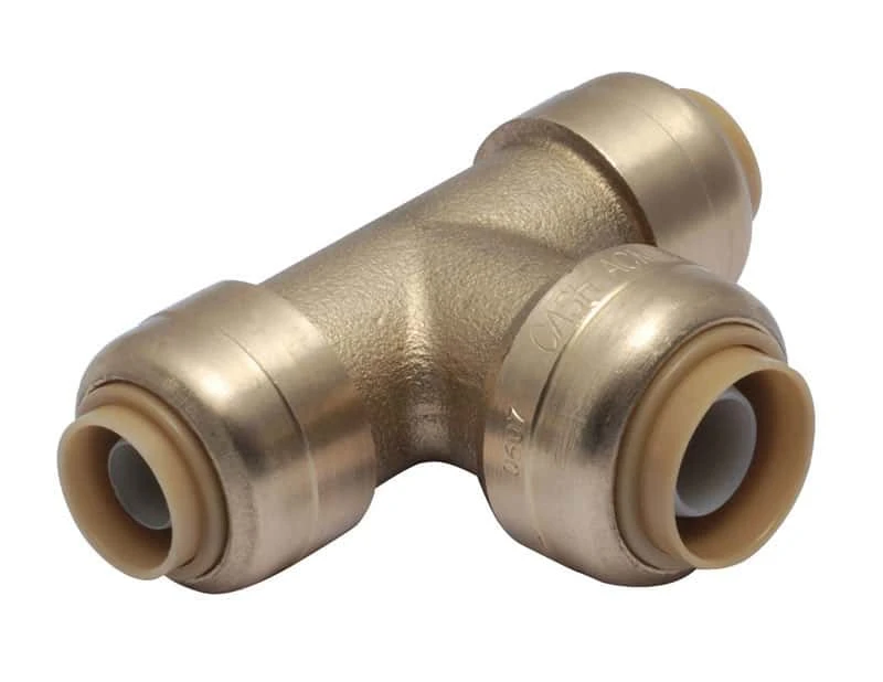 SharkBite Push To Connect 3/8 In. PTC X 3/8 In. D PTC Brass Reducing Tee 1 SharkBite Push To Connect 3/8 In. PTC X 3/8 In. D PTC Brass Reducing Tee