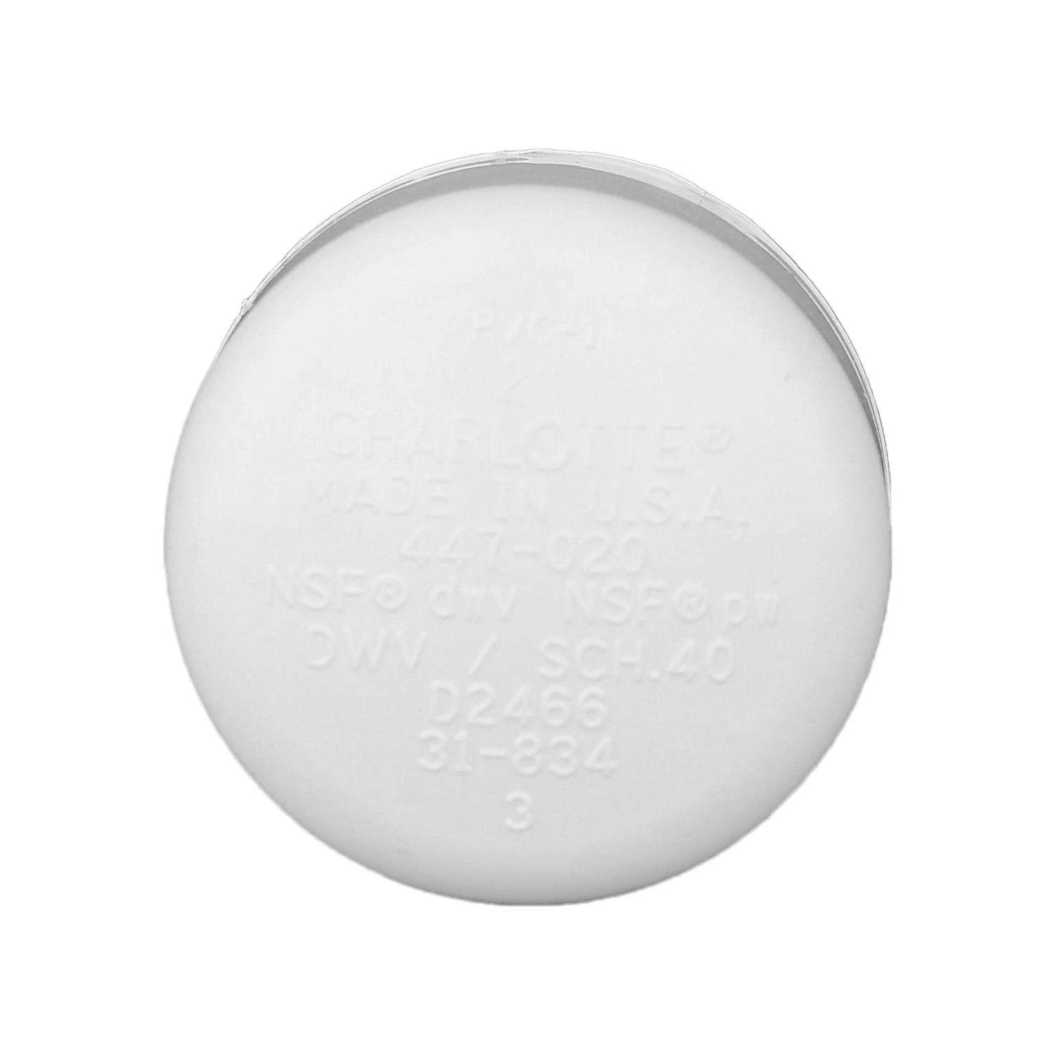 Charlotte Pipe Schedule 40 4 In. Slip X 4 In. D Slip PVC Cap 1 Pk 2 Charlotte Pipe Schedule 40 4 In. Slip X 4 In. D Slip PVC Cap 1 Pk - Image 2