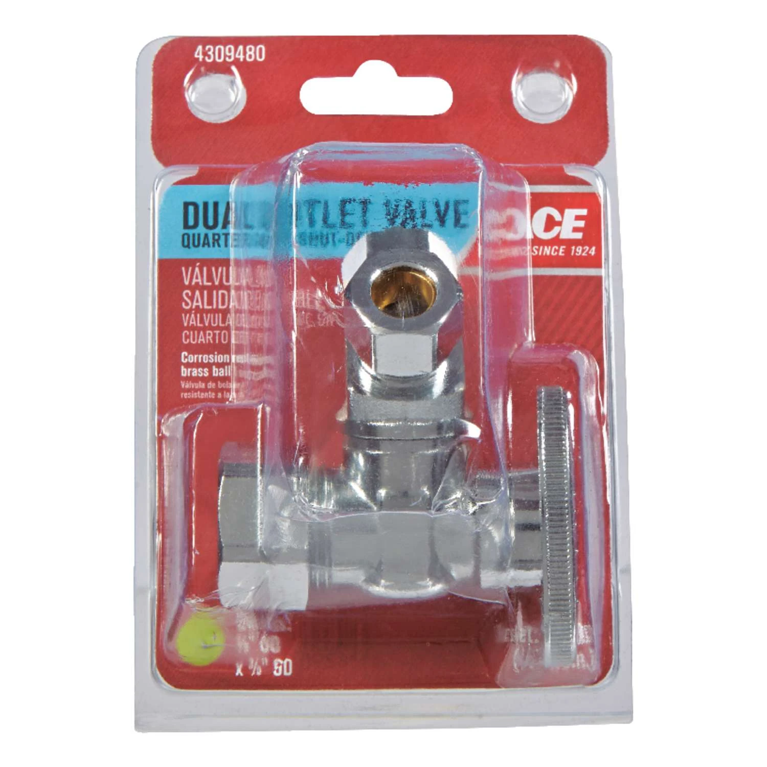 Ace 5/8 In. Compression X 3/8 In. Compression Brass Dual Shut-Off Valve 1 Ace 5/8 In. Compression X 3/8 In. Compression Brass Dual Shut-Off Valve