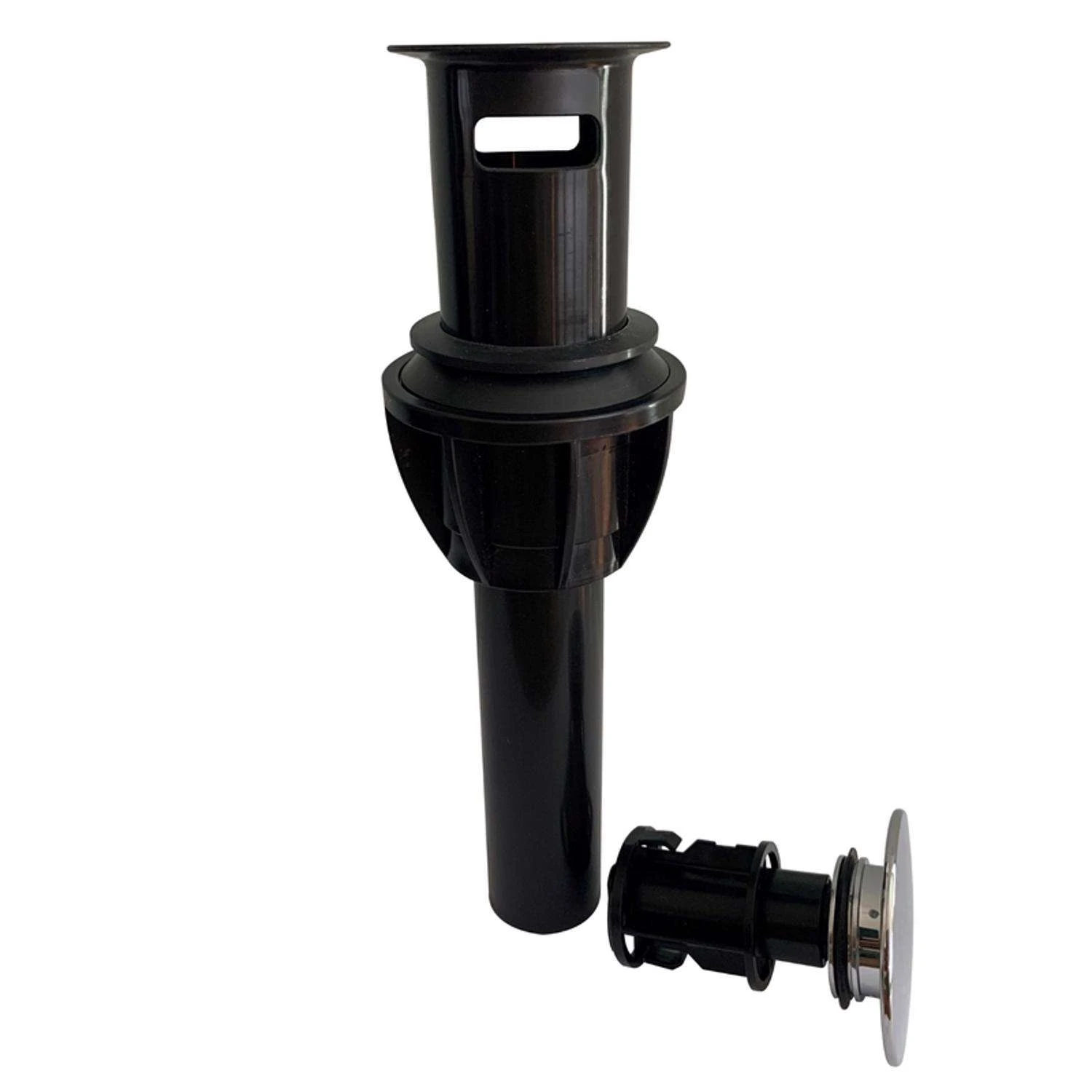 Keeney 1-1/4 In. Chrome Plastic Push Button Drain With Overflow 2 Keeney 1-1/4 In. Chrome Plastic Push Button Drain With Overflow - Image 2