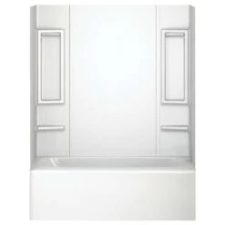 Peerless Galiant 80 In. H X 60 In. W X 31 In. L White Bathtub Wall Set