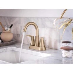 Moen Mikah Bronzed Gold Two-Handle Bathroom Sink Faucet 4 In. -ACE Shop f984dc44 64ff 4be2 add2 80001e2444f9