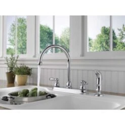 Peerless Claymore Two Handle Chrome Kitchen Faucet Side Sprayer Included -ACE Shop fa4d2e2e bcb9 4430 960b 239cff32cf36