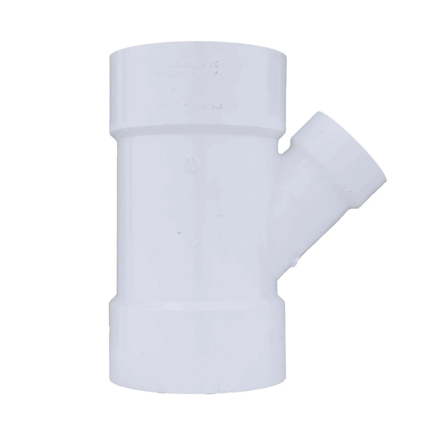 Charlotte Pipe Schedule 40 6 In. Hub X 6 In. D Hub PVC Reducing Wye 1 Pk 4 Charlotte Pipe Schedule 40 6 In. Hub X 6 In. D Hub PVC Reducing Wye 1 Pk - Image 4